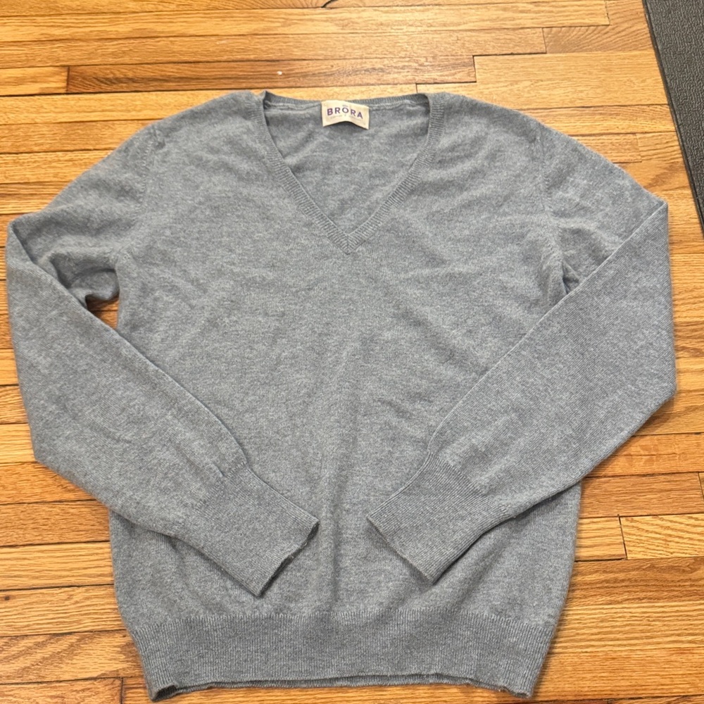 Brora Scottish Cashmere V Neck Sweater